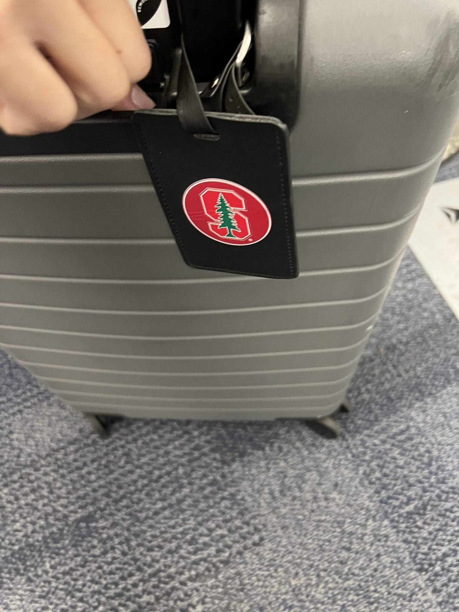 Away Carry-On with Stanford Luggage Tag detail
