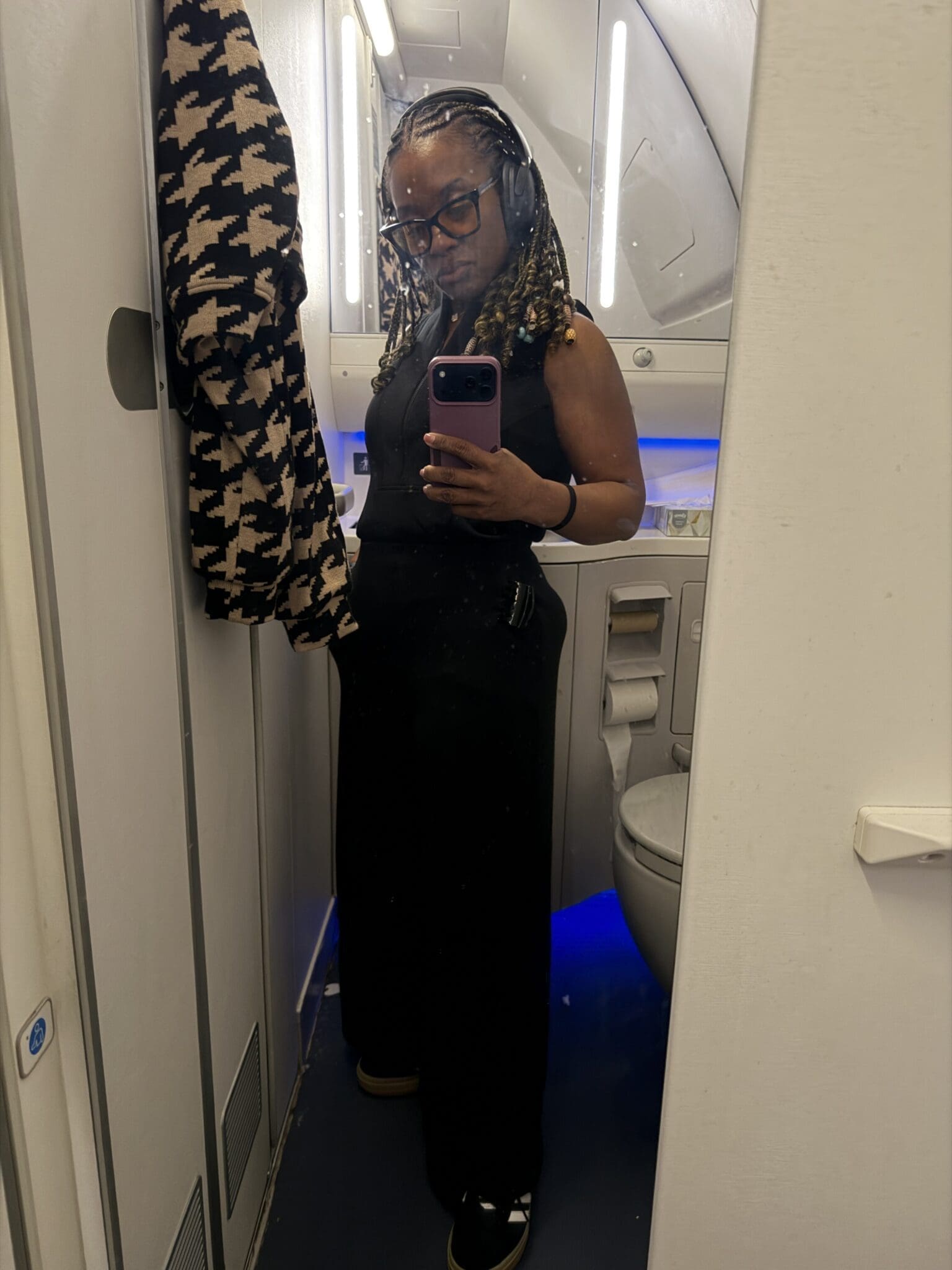 Styling the Spanx jumpsuit for international travel