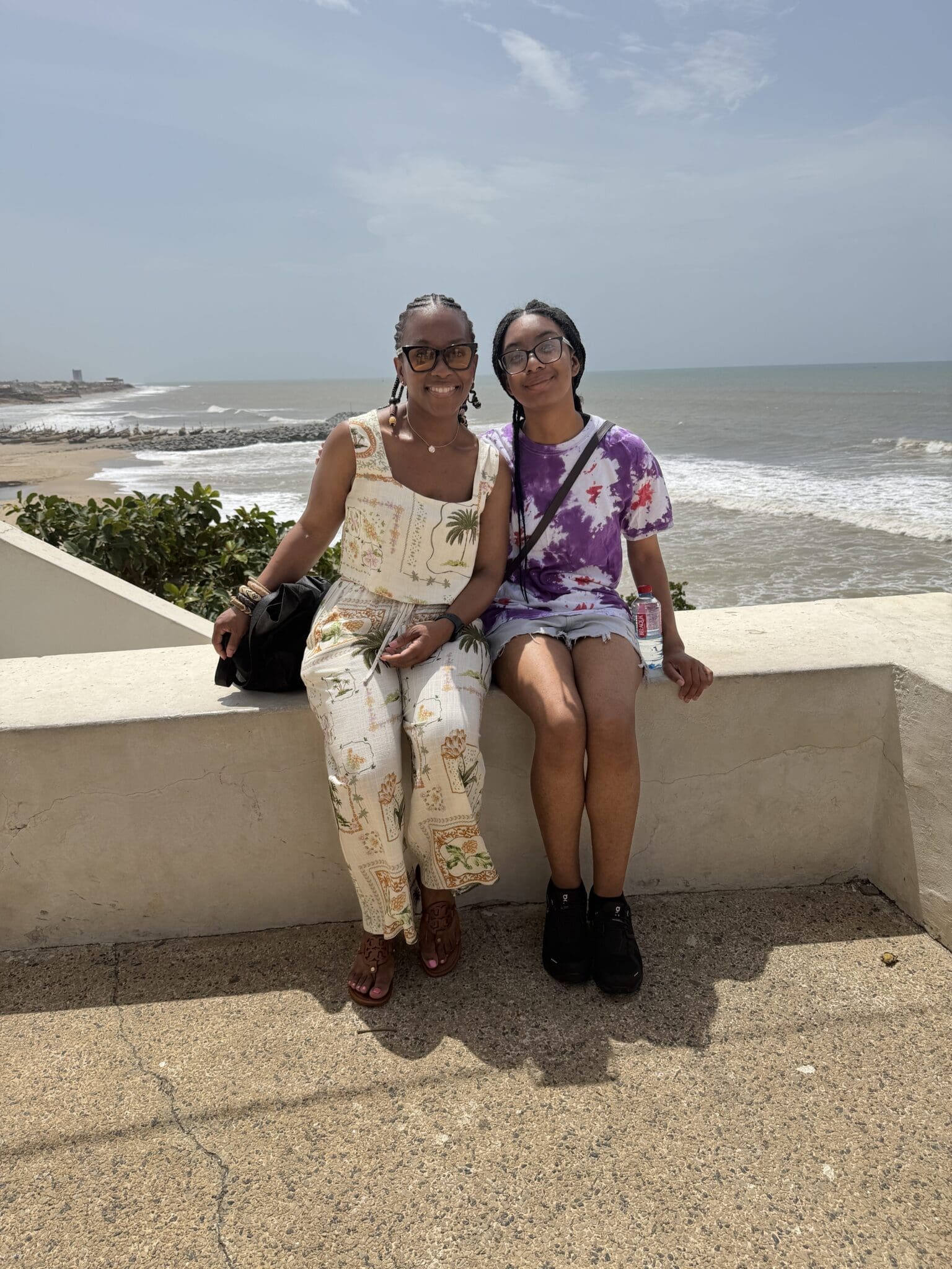 Shontae and daughter Taylor at Osu Castle in Ghana