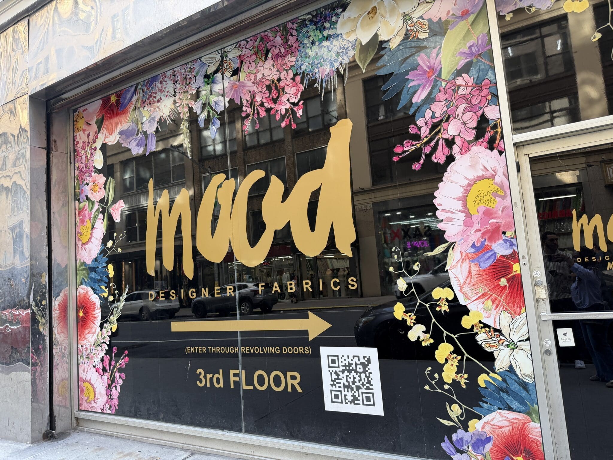 Mood Designer Fabrics Storefront Entrance in NYC