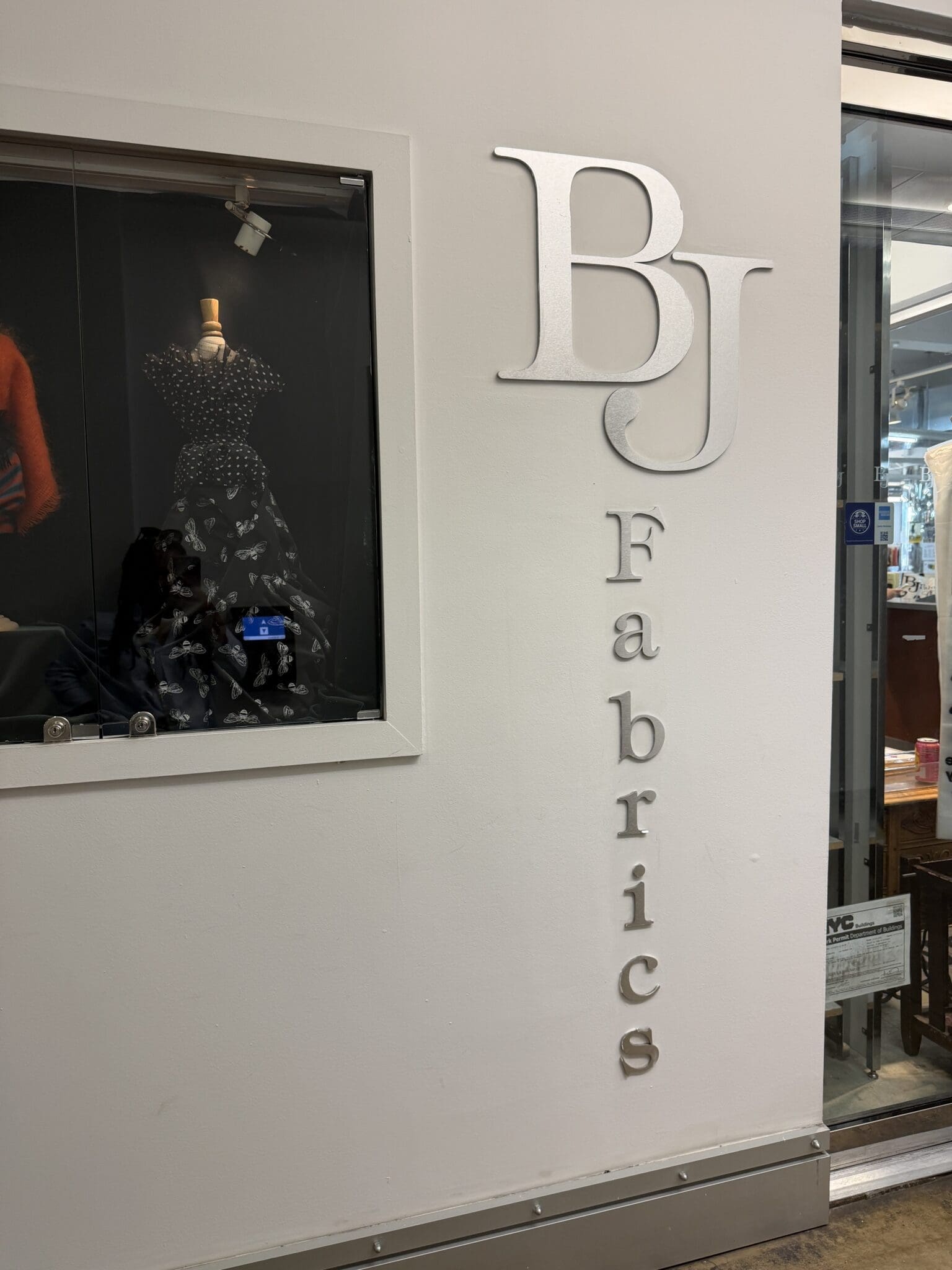 B and J Fabrics Entrance on 7th Avenue